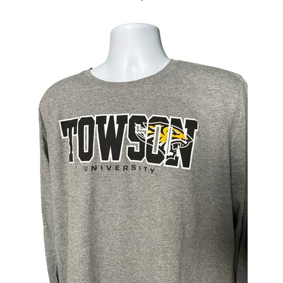 Russell Athletic Long Sleeve Gray T-shirt Towson University Tiger Graphic Tee XL - Picture 3 of 5